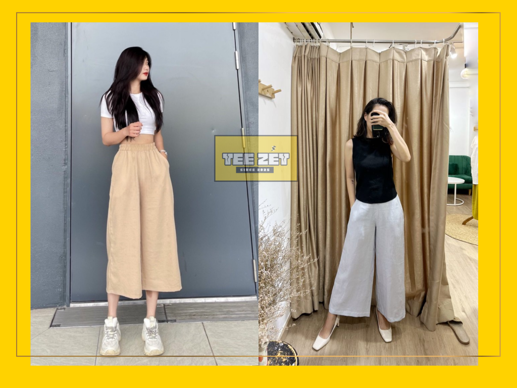 Quần Culottes vải đũi và linen