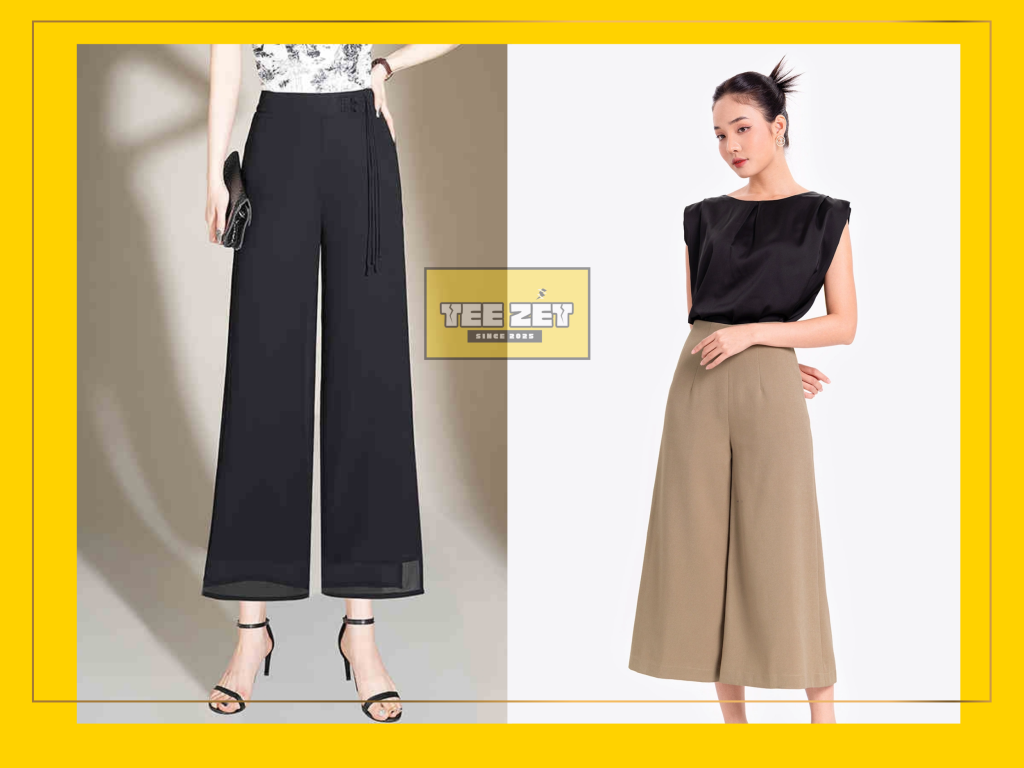 Quần culottes lưng cao
