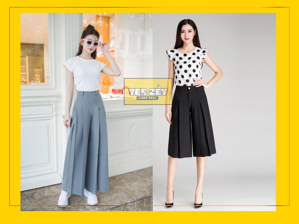 Quần Culottes xếp ly